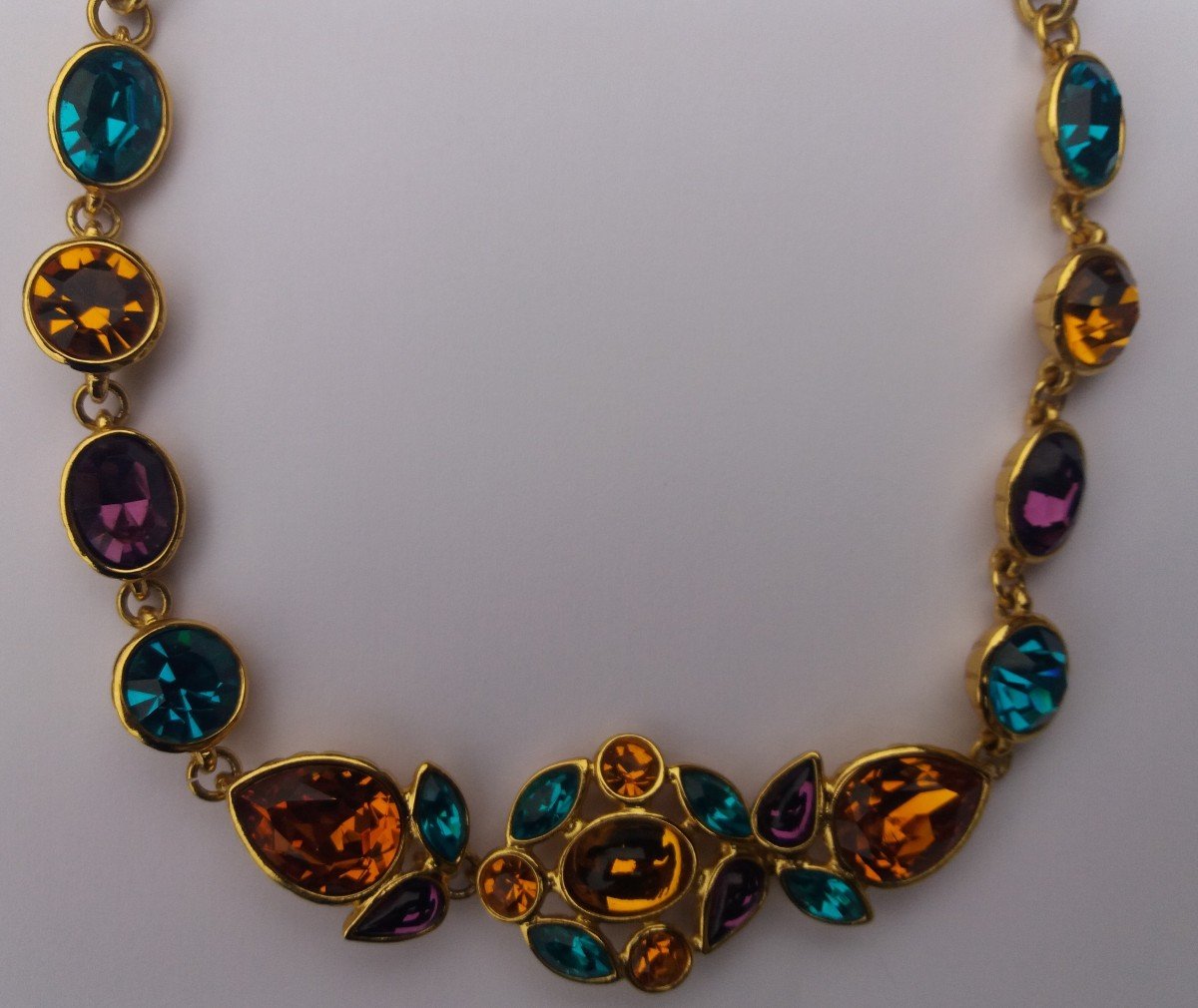 Ysl Yves Saint Laurent / Robert Goossens Necklace - Gold With Cabochons-photo-2