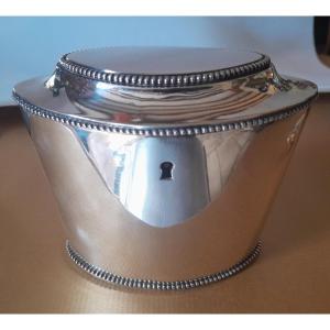 Georgian Tea Caddy In Sterling Silver - Amsterdam - With Spoon