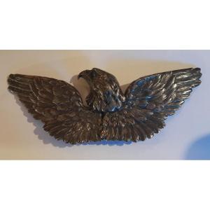 Large Art Nouveau Belt Buckle In Sterling Silver - Eagle