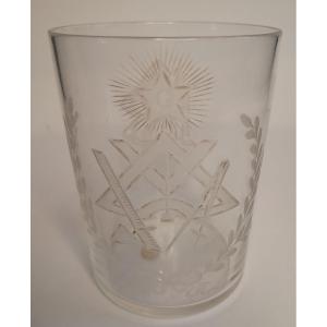 Engraved Baccarat Crystal Goblet - Freemasonry - Fellow Mason