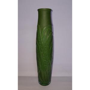 Daum Art Nouveau Vase With Wheat's Ears Decor