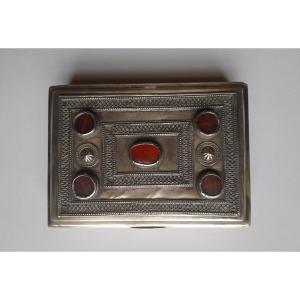 Turkmenistan, Silver And Carnelian Box