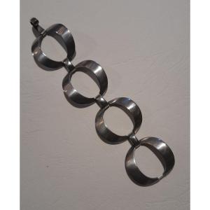 Bracelet Moderniste En Argent Années 60/70