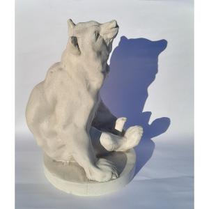 Georges Gardet (1863-1939), Seated Bear, Dedicated Studio Plaster