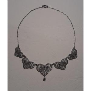 Silver Filigree Drapery Necklace