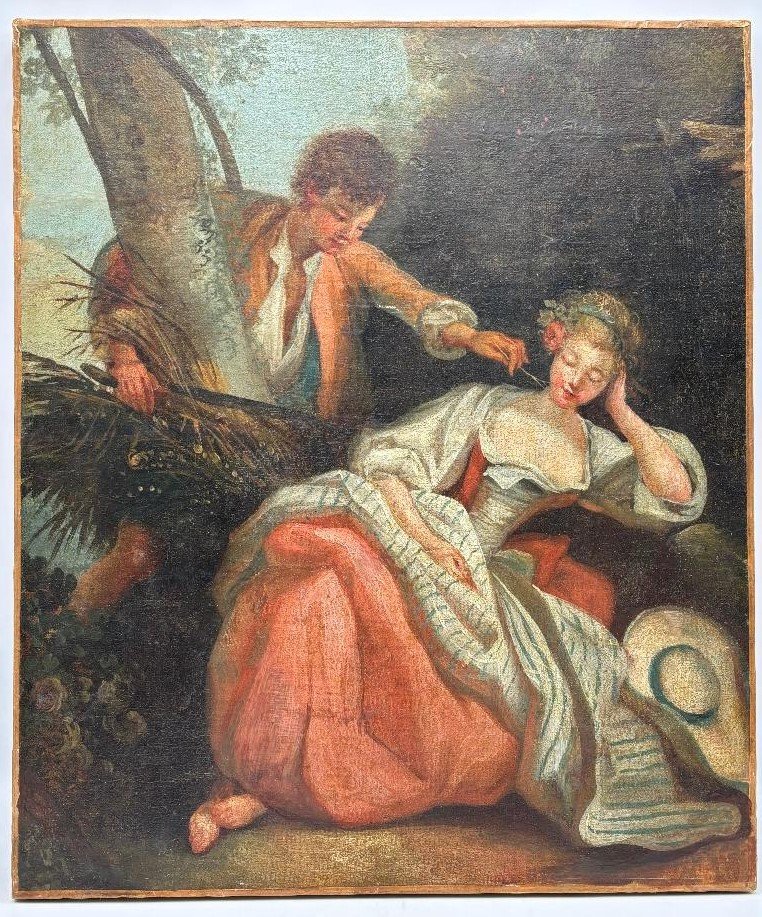 The Young Gardener And The Little Shepherdess French School From The 18th Century 