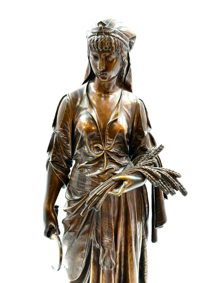 Eutrope Bouret (1833-1906) La Moisson épeuve En Bronze à Patine Médaille -photo-2