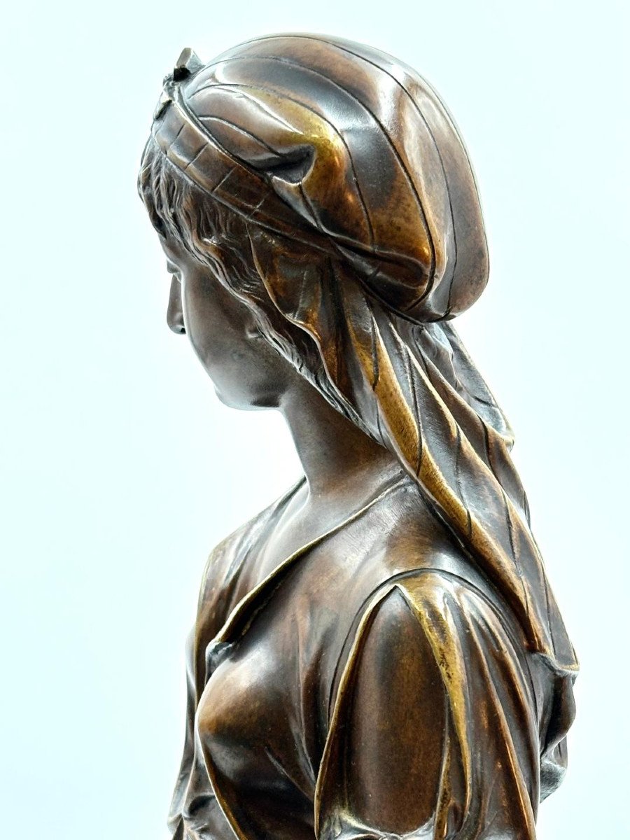 Eutrope Bouret (1833-1906) La Moisson épeuve En Bronze à Patine Médaille -photo-2