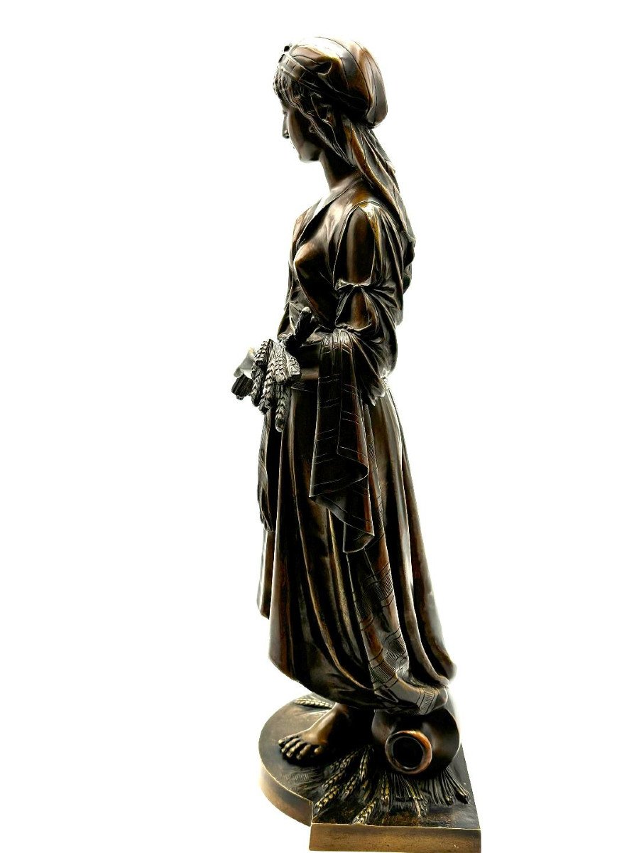 Eutrope Bouret (1833-1906) La Moisson épeuve En Bronze à Patine Médaille -photo-4