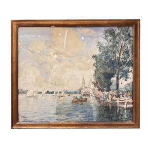 Frank Boggs (1855-1926) Enghien- Les- Bains Le Lac