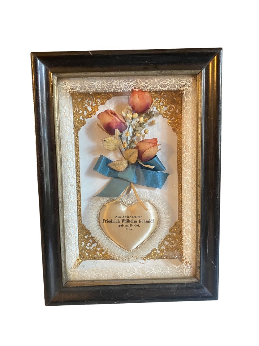 Framed Memorial Painting From The Art Nouveau 