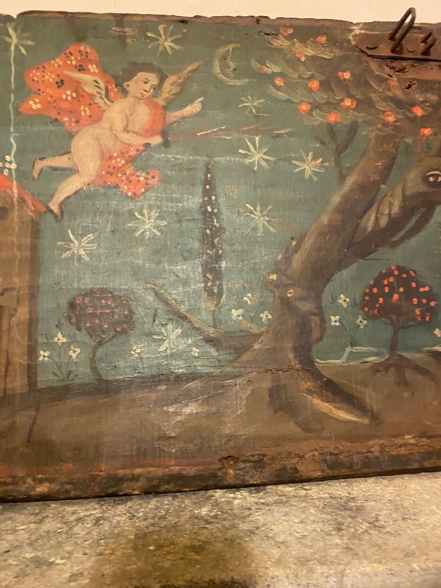 Antique Painting On Wood -photo-2