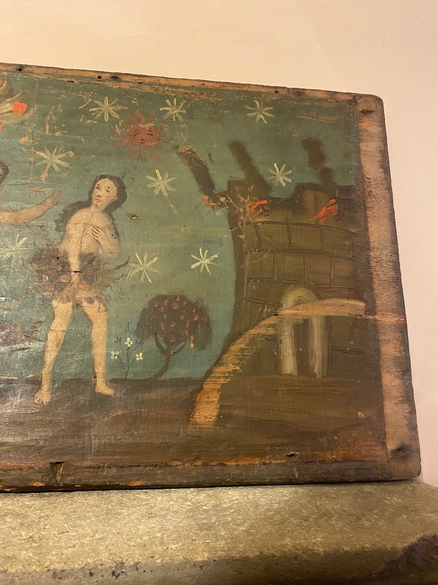 Antique Painting On Wood -photo-3