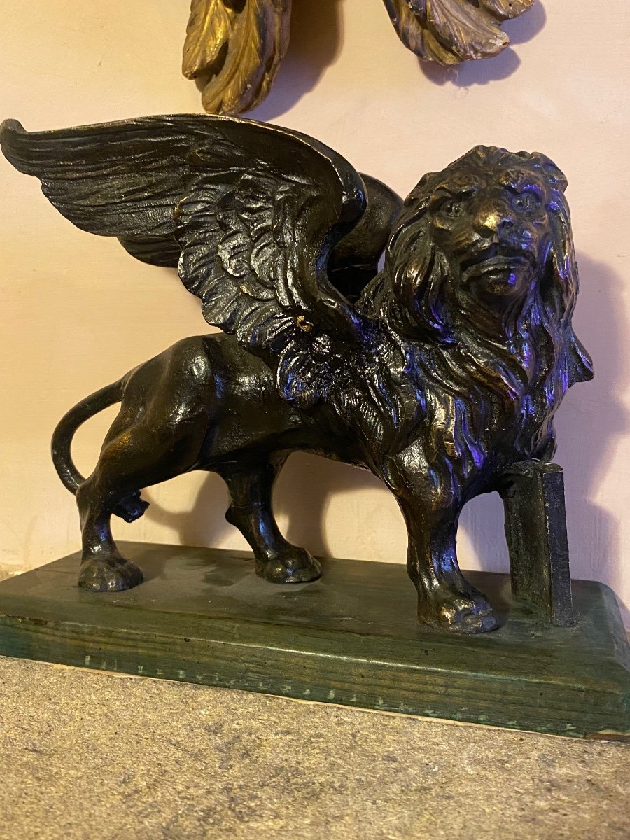 Winged Lion Symbol Of Venice In Bronze-photo-3