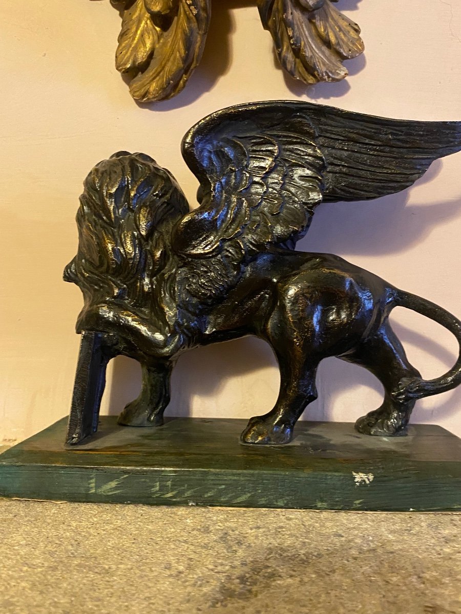 Winged Lion Symbol Of Venice In Bronze-photo-1