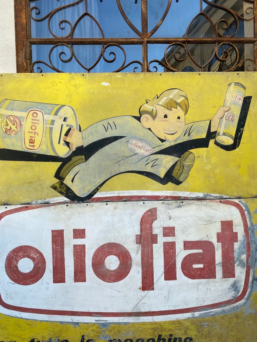 Old Plaque From 1940 Fiat Oil-photo-3