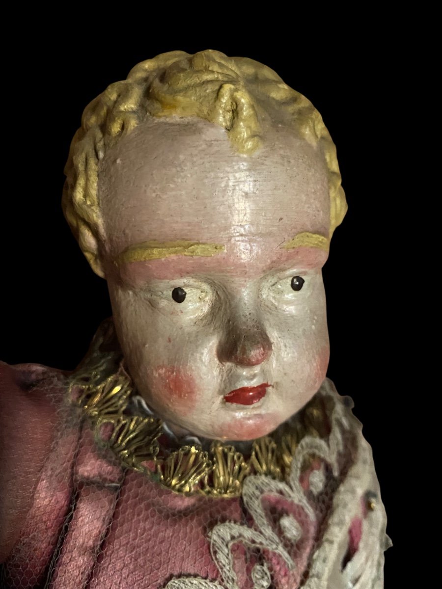 Enfant Genovese En Terre Cuite Polychrome XVIII Sec-photo-1