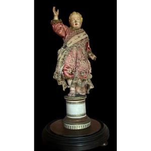 Enfant Genovese En Terre Cuite Polychrome XVIII Sec