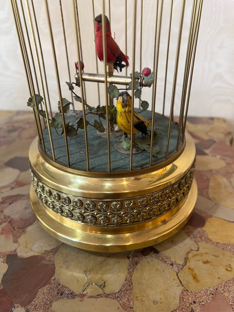 Cage Automaton With Singing Birds Early Twentieth-photo-4