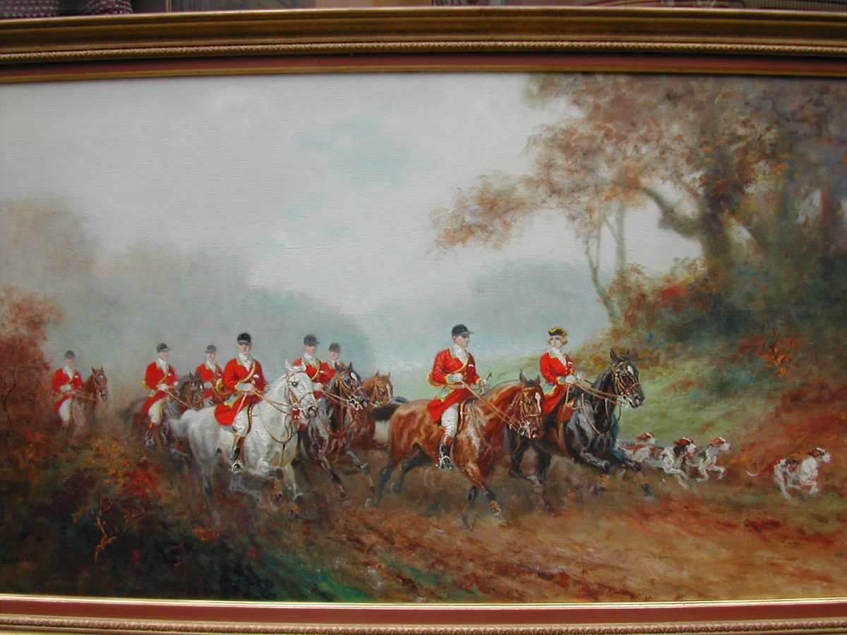 La Chasse A Courre En Costume Louis XV, Signé Eugène Pechaubes