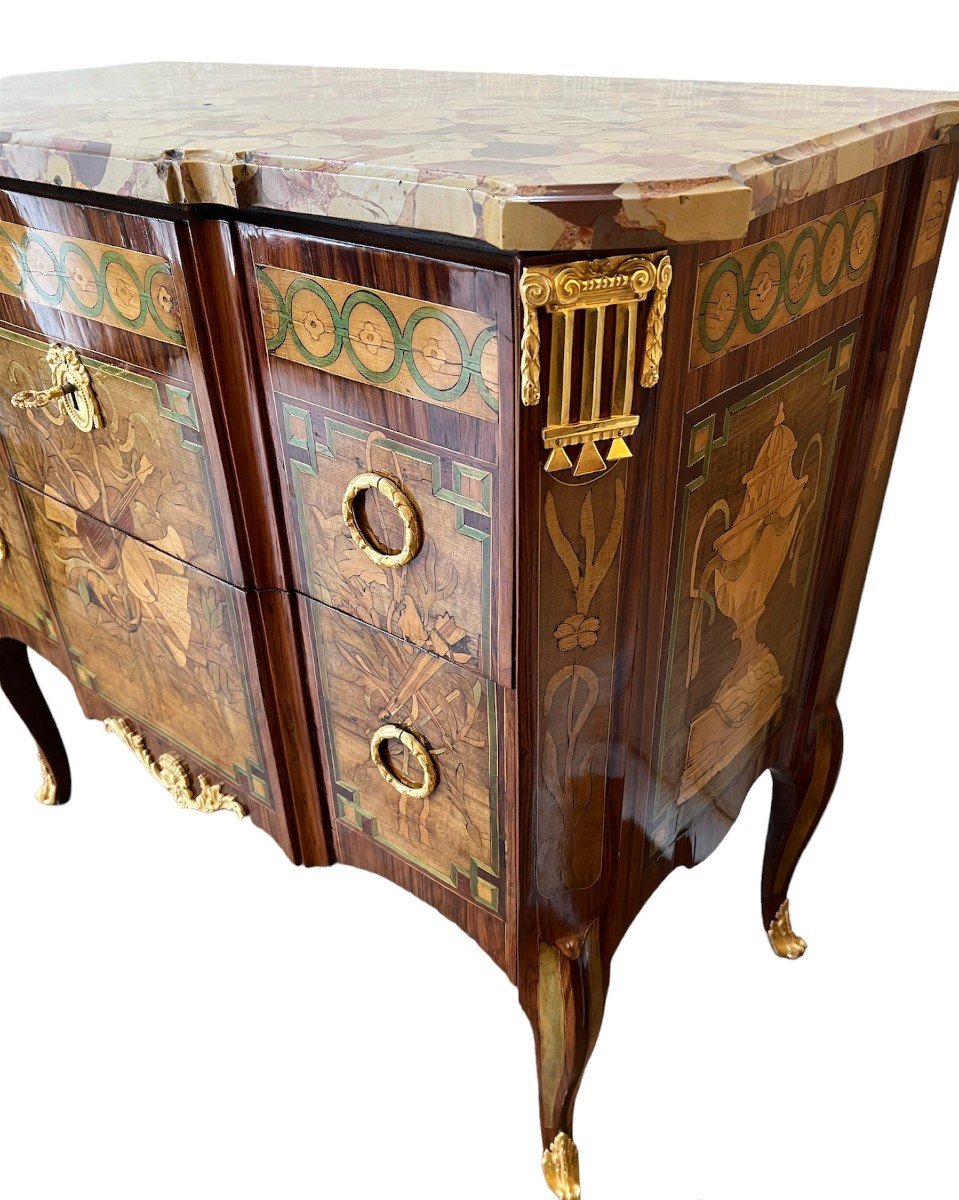 Transition Chest Of Drawers In Marquetery-photo-4