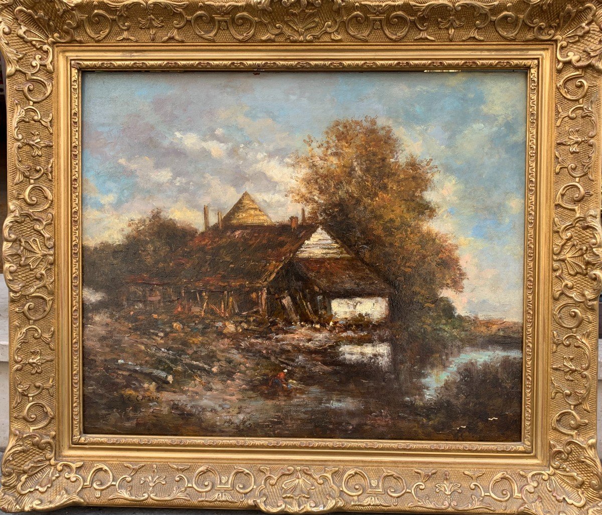 La Grange, Signed Jean Charles Cazin, Barbizon School