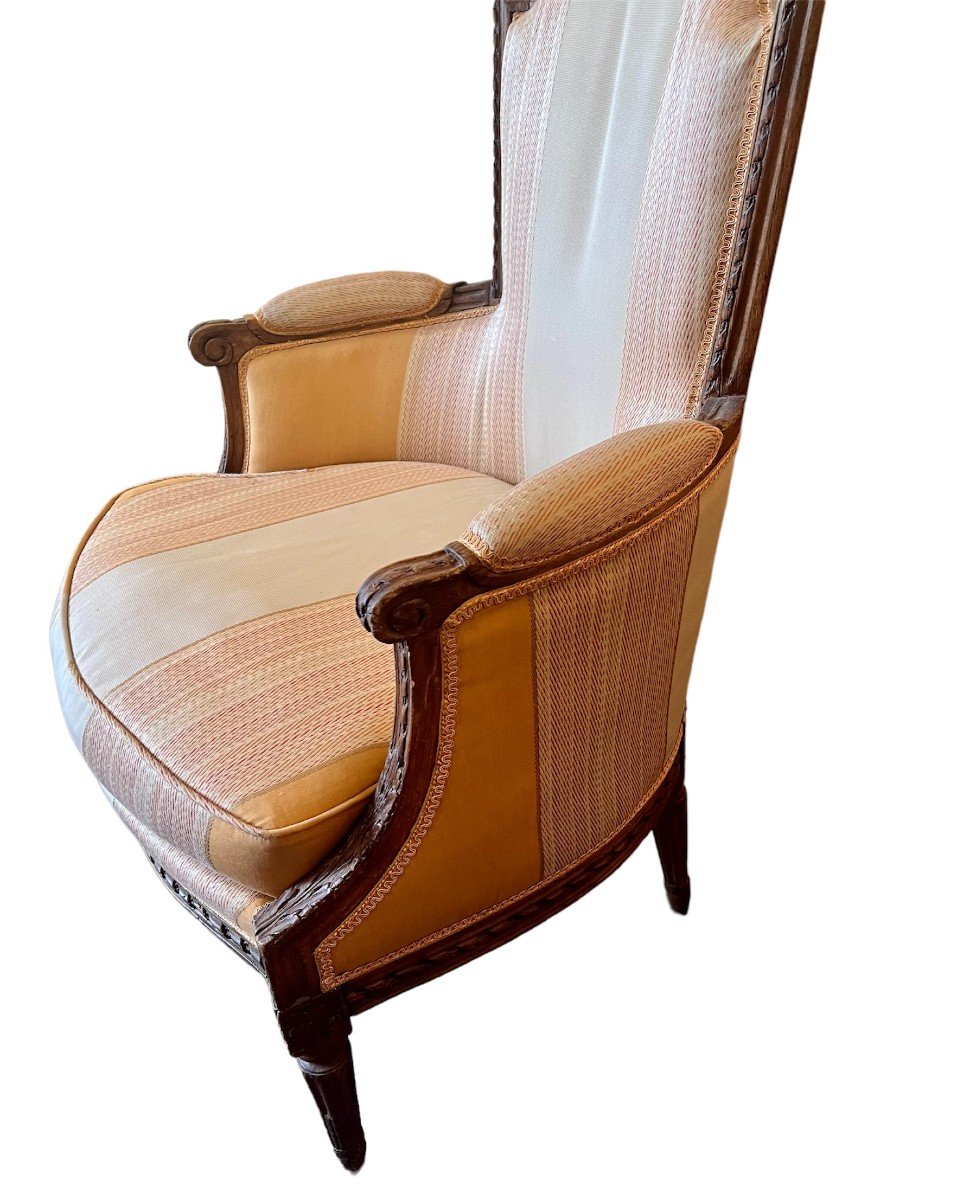 Louis XVI Natural Wood Bergere Armchair-photo-2