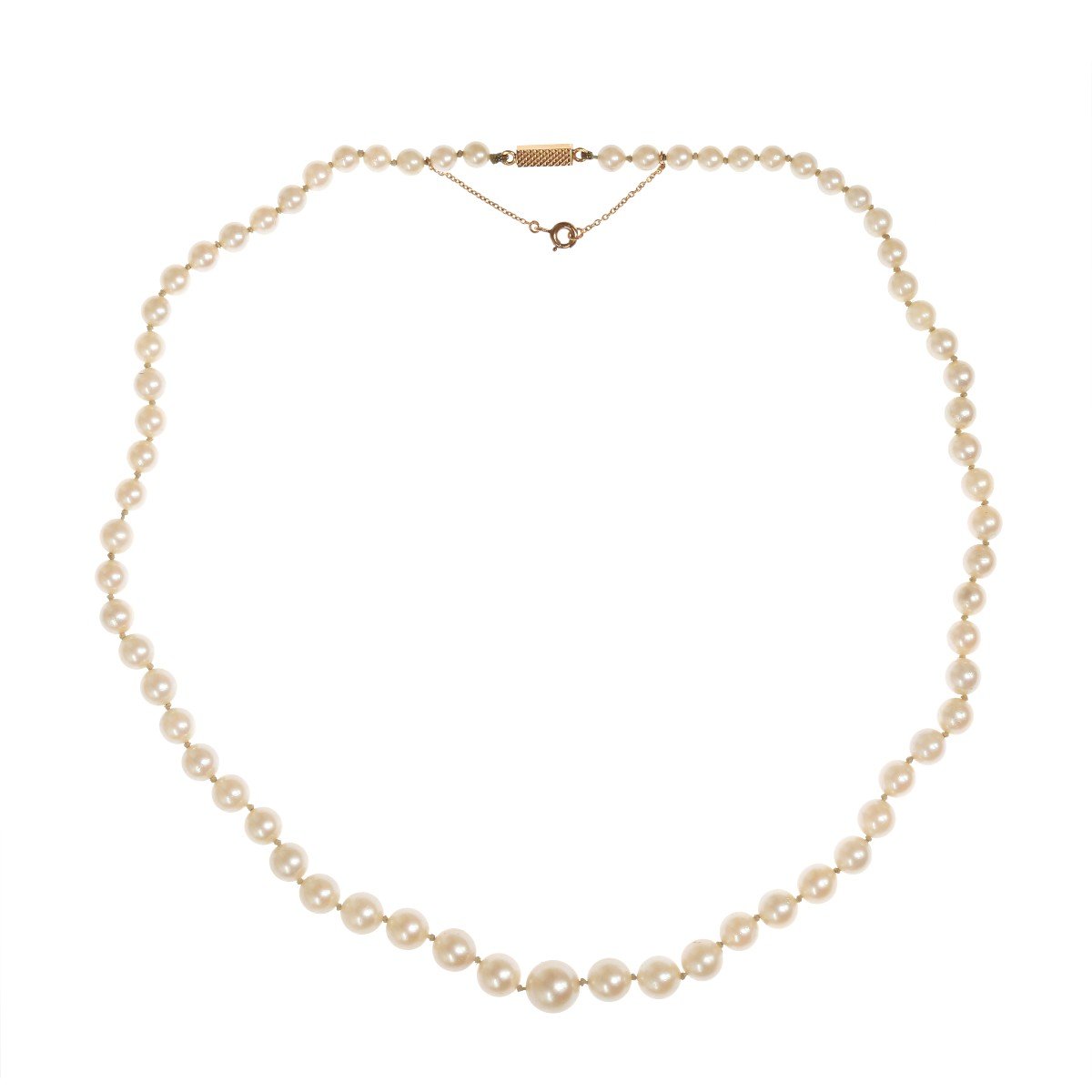 40 Cm Pearl 18 Carat Yellow Gold Necklace