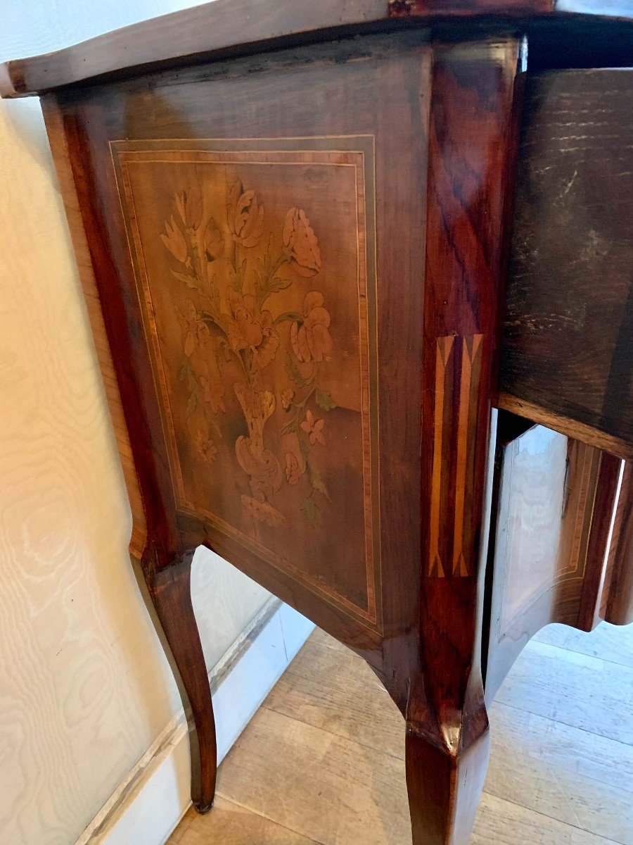 Transition Style Chest Of Drawers In Marquetry Late 19th Century Period-photo-2