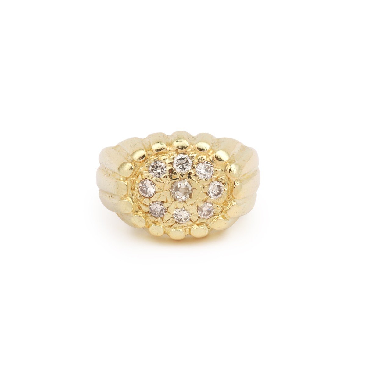 Diamonds 14 Carat Yellow Gold Signet Ring