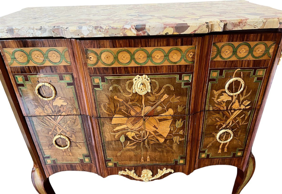 Transition Chest Of Drawers In Marquetery-photo-3