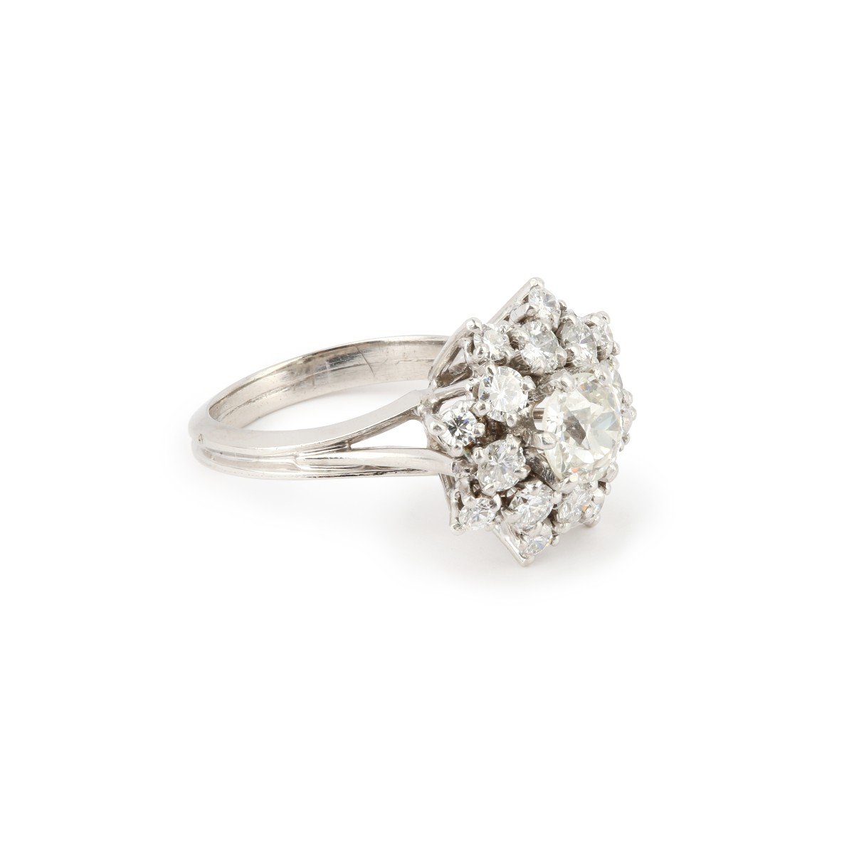 Bague Marguerite Diamants 1.80 Carats Platine-photo-4