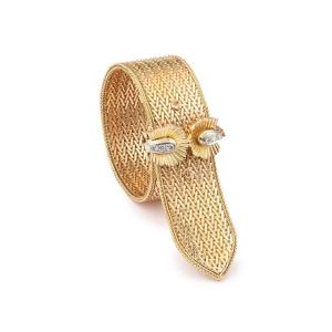 Retro Diamonds 18 Carats Yellow Gold Belt Bracelet