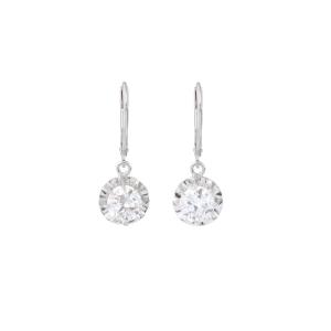 1.70 Carats Diamonds Platinum 18 Carats White Gold Dormeuses Earrings