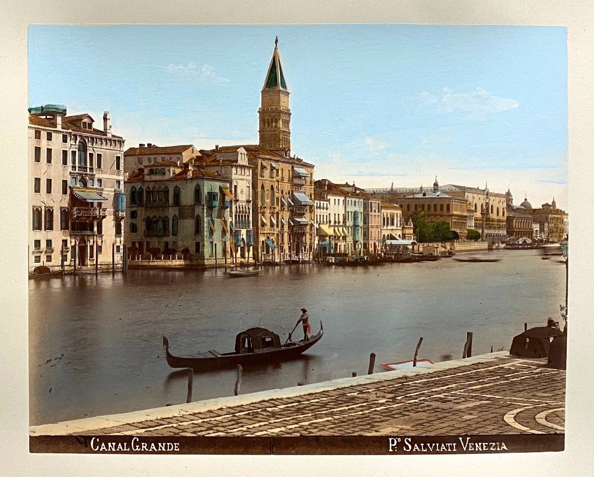 Ricordo Di Venezia Album By Paolo Salviati (1818-1894) Of 24 Colorized Albumen Prints-photo-4