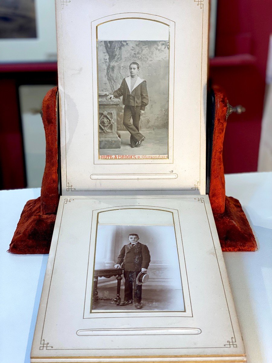 Velvet Table Album For Cabinet Cards C.1880-photo-5