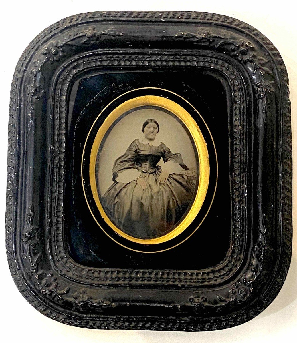 Ambrotype Colorisé "portrait De Femme Aux Bijoux"-photo-2