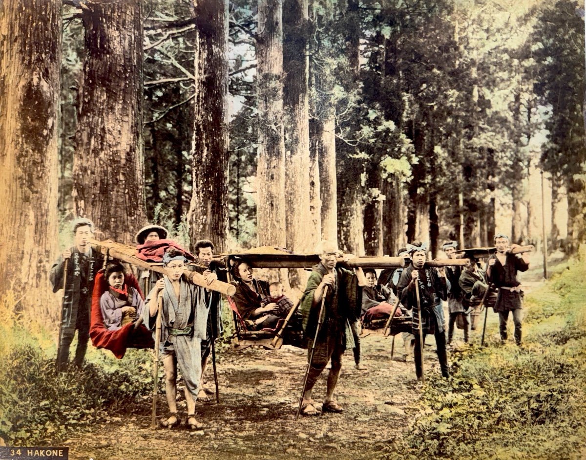 Kusakabe Kimbei (1841-1934) Les Porteurs De Palanquin Circa 1880