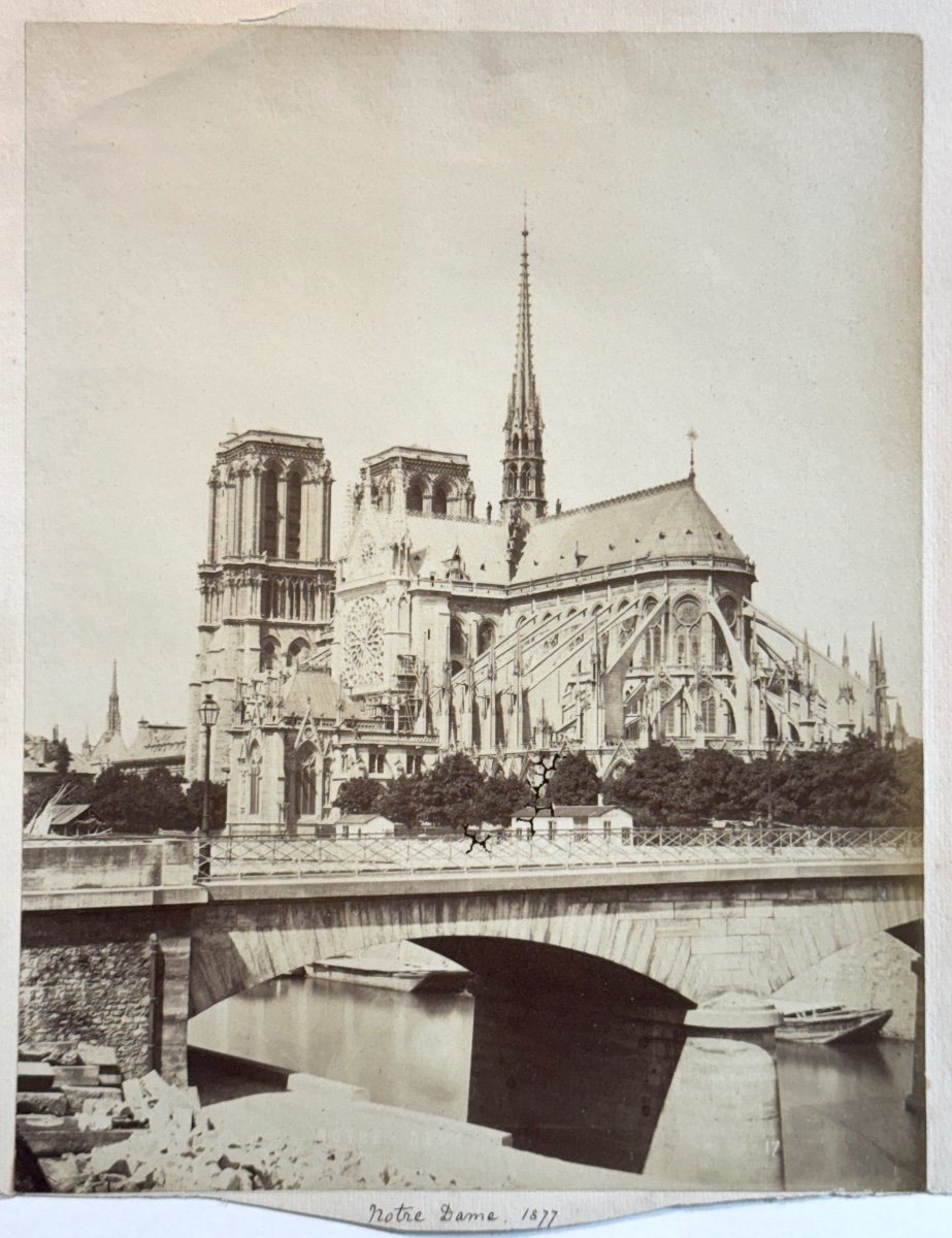 Notre-dame De Paris, Tirage Albuminé d'époque C.1877-photo-2