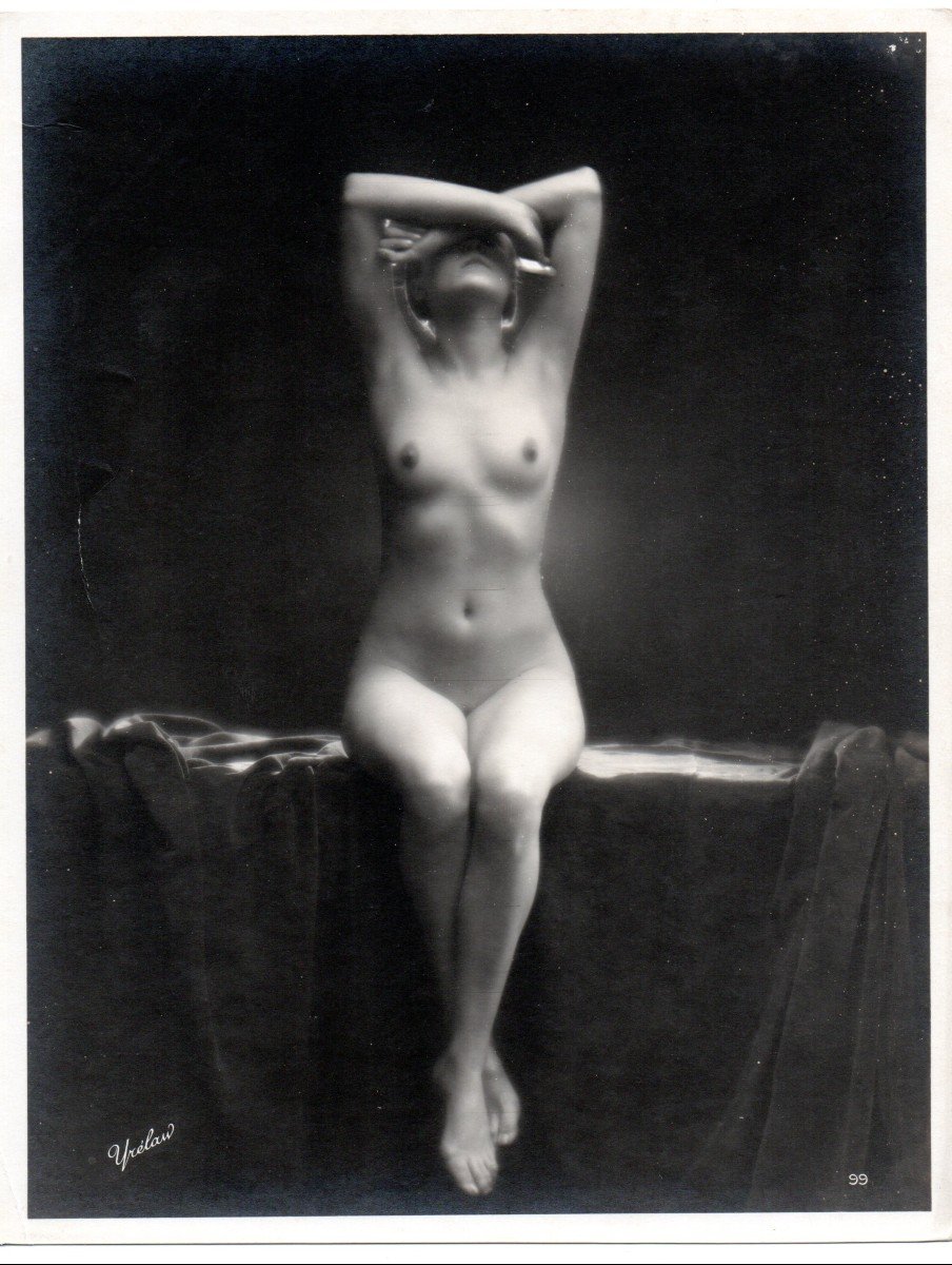 Etude De Nu  Studio A.n. Signé Yvelaw (walery) Paris C.1920-photo-3