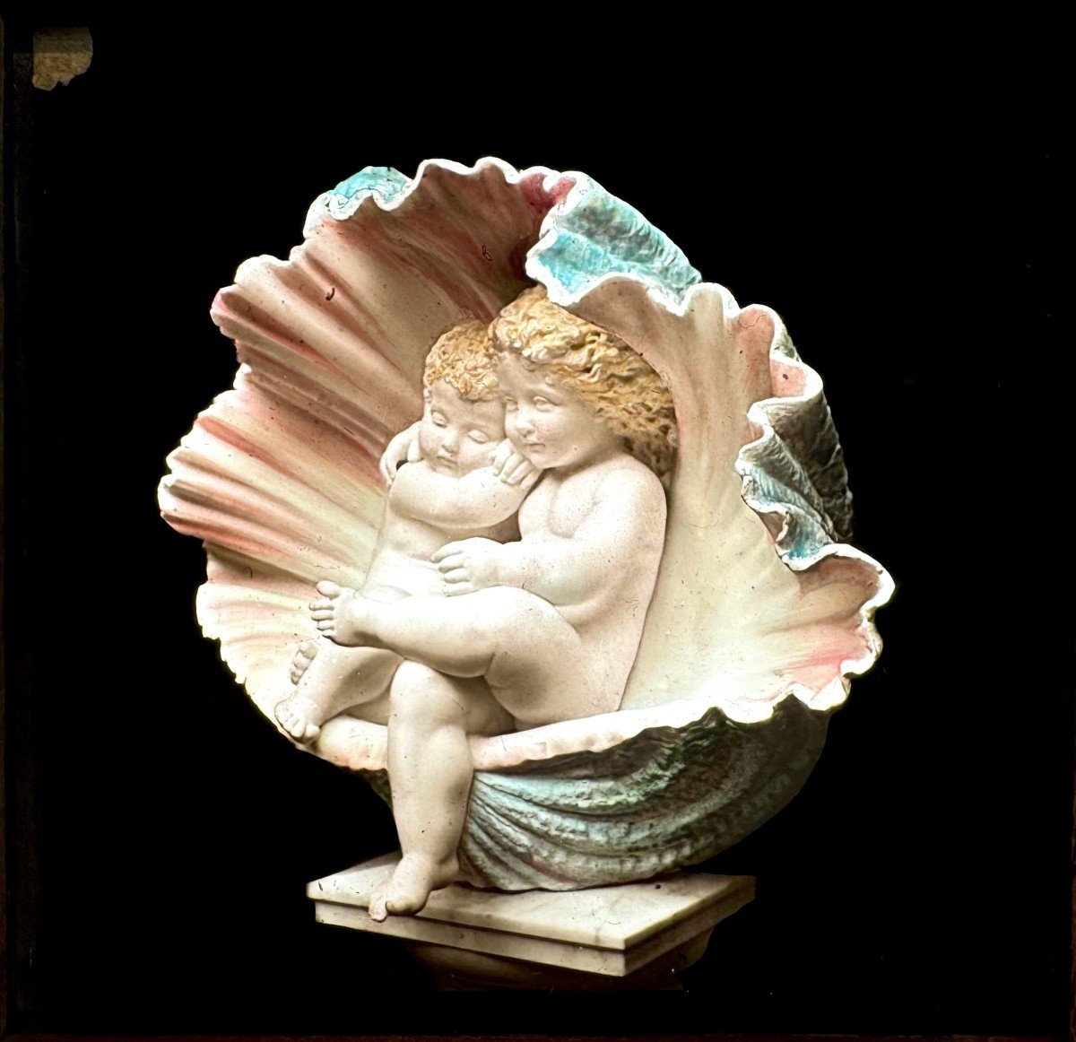 Cherubs "babies" Plaque For Magic Lantern - Glass Painting