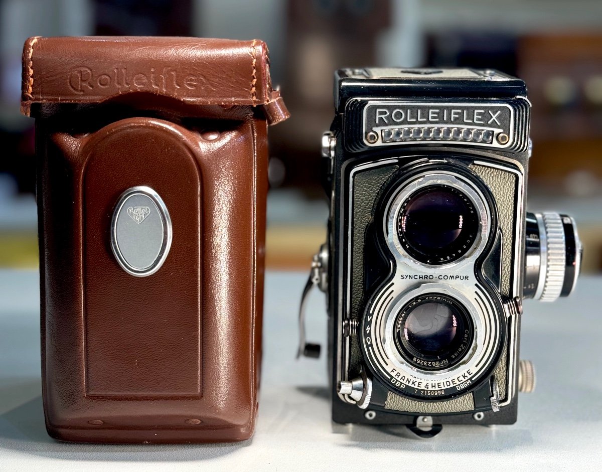 Rolleiflex T1 Gris Objectif Tessar 3,5/75 Avec étui-photo-2