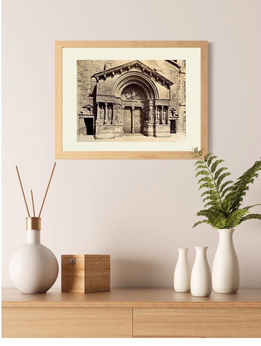 Portal Of Saint Trophime, Arles By The Neurdein Brothers Albumen Print C.1870-photo-3