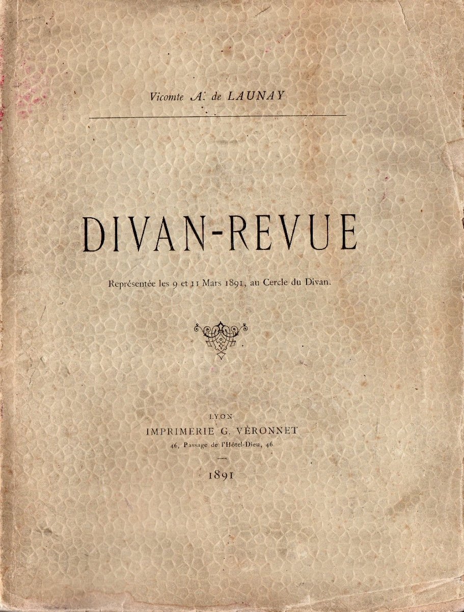 Divan-revue By Viscount A. De Launay, Lyon, 1891