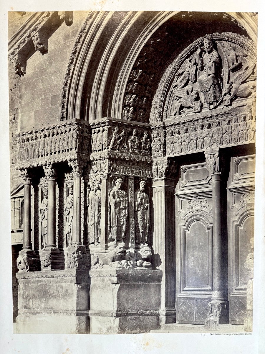 Portal Of Saint-trophime, Arles. Two Albumen Prints By The Bisson Brothers Circa 1857-photo-2