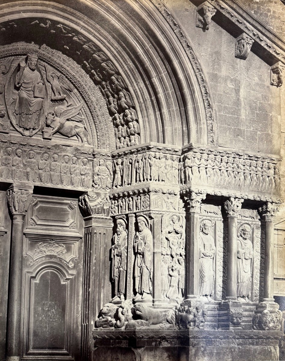 Portal Of Saint-trophime, Arles. Two Albumen Prints By The Bisson Brothers Circa 1857-photo-3