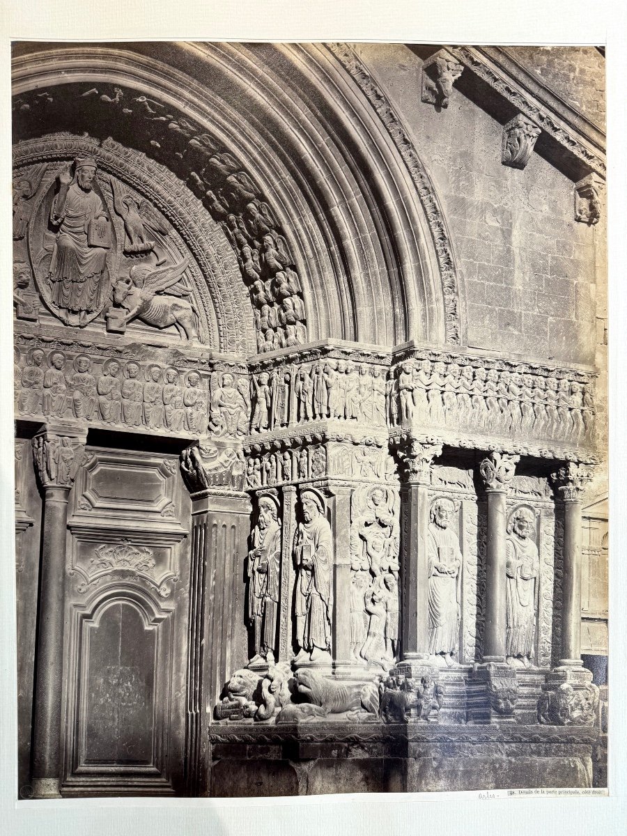 Portal Of Saint-trophime, Arles. Two Albumen Prints By The Bisson Brothers Circa 1857-photo-4