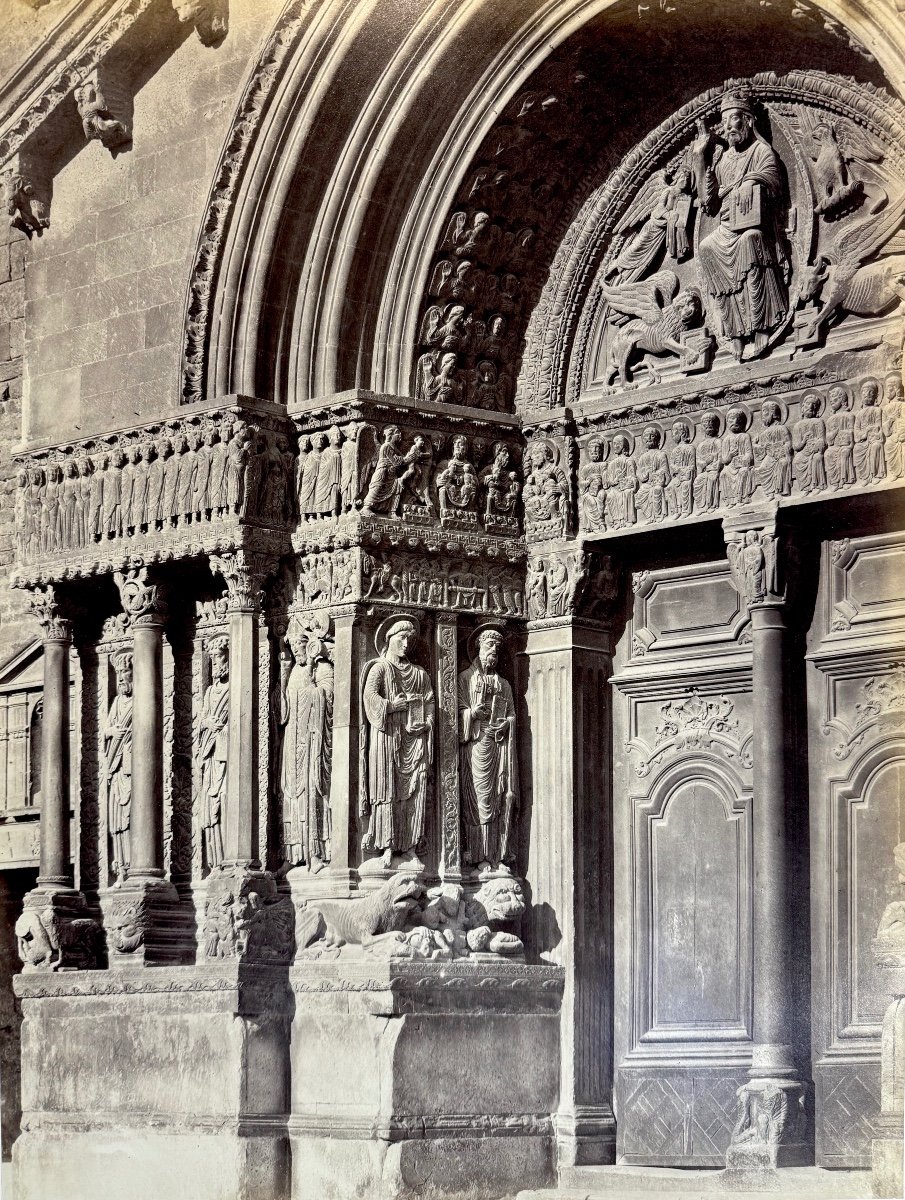 Portal Of Saint-trophime, Arles. Two Albumen Prints By The Bisson Brothers Circa 1857