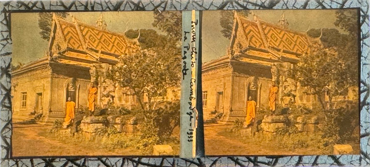 Autochrome Stereoscopic "the Pagoda, Cambodia" C.1933-photo-2