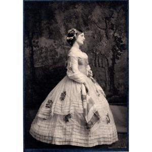 Bertram Park (1883-1972) Model In Period Costume Silver Print Signed